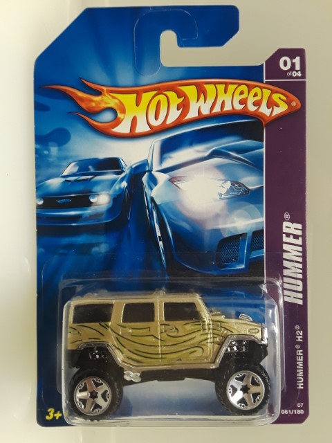 Hot Wheels 2007 K7576 No. 01/04 Gold Hummer H2 Diecast Toy Car - Swanky Barn